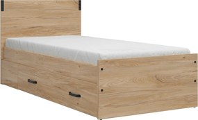 Cadru pat Lara 90x200, frasin, PAL, cu spatiu depozitare