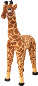 vidaXL Jucărie de pluș girafă în picioare, maro și galben, XXL
