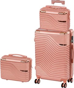 TraveLux Urban XIII set valiză rulantă aur roz