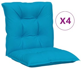 Perne pentru scaun de gradina, 4 buc., albastru, 100x50x7 cm 4, Albastru, 100 x 50 x 7 cm