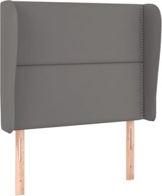 vidaXL Tăblie de pat cu aripioare gri 103x23x118/128 cm piele eco