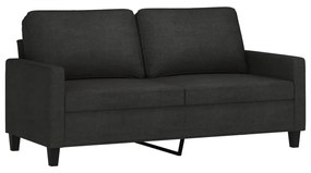 348705 vidaXL Canapea cu 2 locuri, negru, 140 cm, material textil