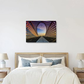Tablou pe sticlă - Pod cu arhitectură modernă (70x50 cm)