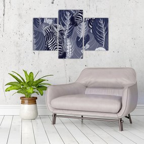 Tablou - Zebre albastre (90x60 cm)