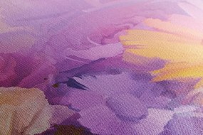 Tablou pictură în ulei a florilor colorate