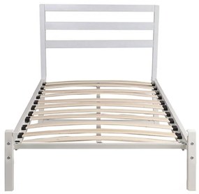 Cadru pat metalic Bella cu grilaj cadou-90x200 cm-alb