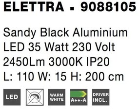 Lustra LED design liniar ELETTRA negru