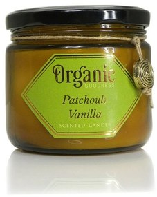 Lumânare organică Patchouli Vanilie 200 g însticlă de chihlimbar