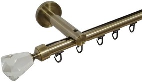 Galerie simpla 19 mm prindere perete teava profil crystal cone aur antic (Alege marime: 120 cm)
