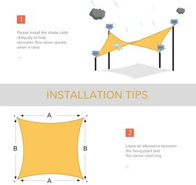 Outsunny Voal de umbrire Panza Solara rectangulara 6L x 4l m HDPE Galben | Aosom Romania