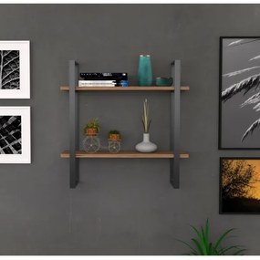 Etajeră de perete BUBA 70x70 cm maro/antracit