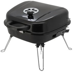 Grătar portabil cu cărbuni, negru