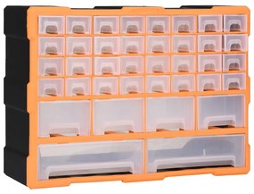Organizator cu 40 de sertare, 52 x 16 x 37,5 cm Portocaliu si negru, 40 sertare, 1, Portocaliu si negru