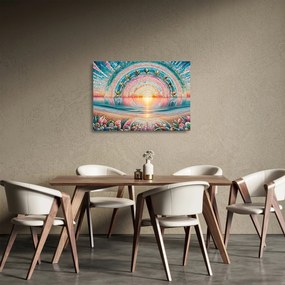 Tablou pe sticlă – Mozaic al soarelui la apus (70x50 cm)