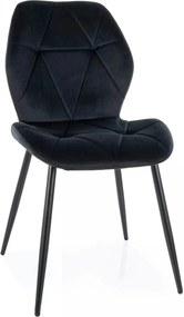 Scaun RICK, negru - Bluvel 19, stofa catifelata/metal, 48x56x86 cm