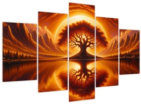 Tablou – Arbore în soare sângeriu (150x105 cm)