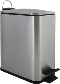 Coș de gunoi argintiu mat cu pedală din oțel 5 l Erik – Spirella