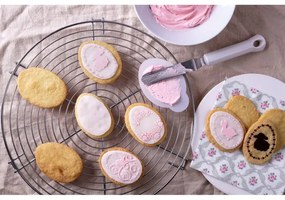 Set ustensile decorative biscuiti pentru Paste  Dr.Oetker 1879, 5 piese, 4 decoratii, 1 matrita, Otel inoxidabil, Argint