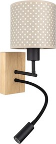 Brilagi - Lampă LED flexibilă BOBO WOOD 1x E27/25W/230V + LED 3W stejar/negru/bej/buline