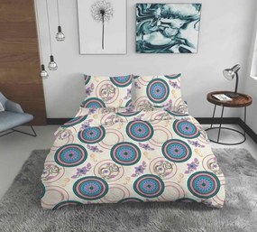 Lenjerie de pat dubla Circles, Bedora, 4 piese, bumbac ranforce