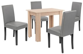 Set de masă Leon 4+1, gri stejar Sonoma