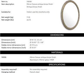 Oglinda decorativa design LUX Soave 91cm