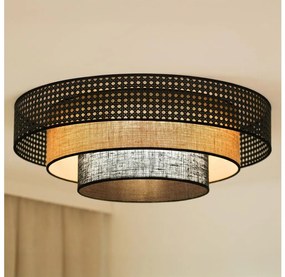 Brilagi - Plafonier LED DAKOTA LUNETA LED/12W/230V pr. 60 cm negru/ratan