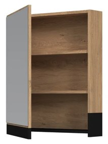 Dulap cu oglindă suspendat Stokes 60 cm, argint / stejar auriu