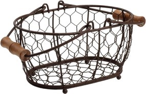 Coș metalic T&G Woodware Rustic Brown, 20 x 14 cm