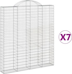 vidaXL Coșuri gabion arcuite,7 buc., 200x30x220/240cm, fier galvanizat
