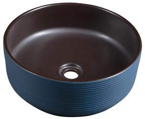 Sapho - Lavoar pentru montaj pe blat PRIORI Ø 41 cm, maro/albastru