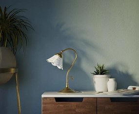 Lampa de masa din alama si abajur ceramic Zefira