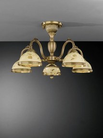 Lustra aplicata din alama cu sticla decorata design italian 5 6208