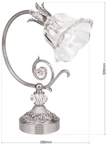 Veioza, Lampa de masa design clasic LA BOHEME, argintiu antic