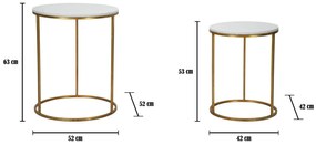 Mauro Ferretti Pereche De Mese Mici Simply Marmura Cm Ø 52X63-42X53