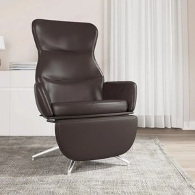 3097443 vidaXL Scaun de relaxare cu taburet, maro lucios, piele artificială