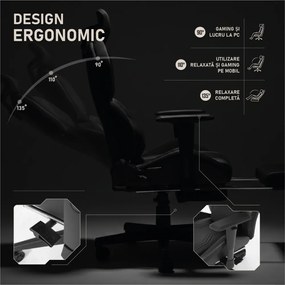 LUMINA X-Motion Confort – Susținere Lombară Avansată, Masaj Integrat și Relaxare Ergonomică Totală, PU, Negru