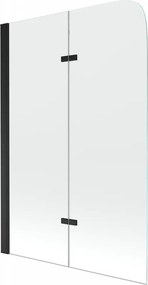 Mexen Felix paravan de baie cu 2 aripi 100 x 140 cm, transparent, negru - 890-100-002-70-00