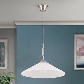 Lustra, Pendul realizat manual ARTDESIGN 40cm, crom satinat/ alb opac
