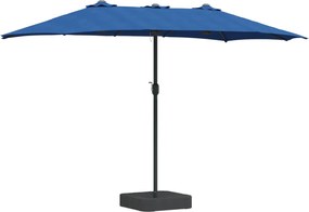 vidaXL Parasol de Grădină Albastru azur 385 x 209 x 244 cm Poliester