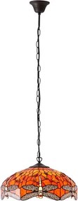 Endon 64081 - Candelabru pe lanț Tiffany DRAGONFLY 3xE27/60W/230V, diam. 41 cm