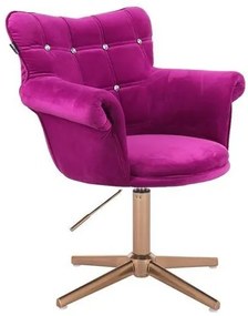 HR804CCROSS scaun Catifea Fucsia cu Bază Aurie