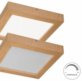 Plafonieră LED dimabilă Brilagi WOODY FRAME LED/24W/230V stejar 30x30 cm IP44 + telecomandă