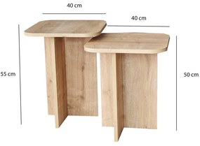 Set 2buc. măsuțe laterale Diveta (stejar) . 1094795