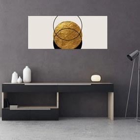 Tablou - Abstracție de aur și alb N⁰2 (120x50 cm)