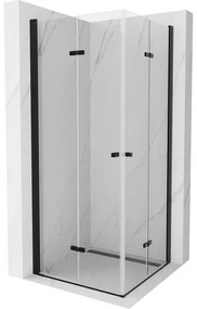 Mexen Lima Duo cabină de duș pliabilă 80 x 80 cm, transparent, Neagră - 856-080-080-70-00-02