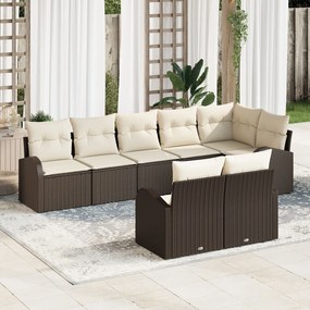 vidaXL Set de canapele pentru grădină cu pernă 8 pcs 289 x 124 x 85 cm