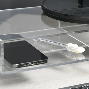HOMCOM Suport Monitor Acrilic cu Spațiu pentru Tastatură, Organizator Birou Multifuncțional, Transparent, 50.8x19x12 cm | Aosom Romania