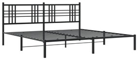 376328 vidaXL Cadru de pat metalic cu tăblie, negru, 180x200 cm