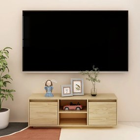 Comoda TV, 110x30x40 cm, lemn masiv de pin 1, Maro
